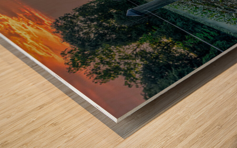 Sunset Serenity on the Boardwalk Wood print