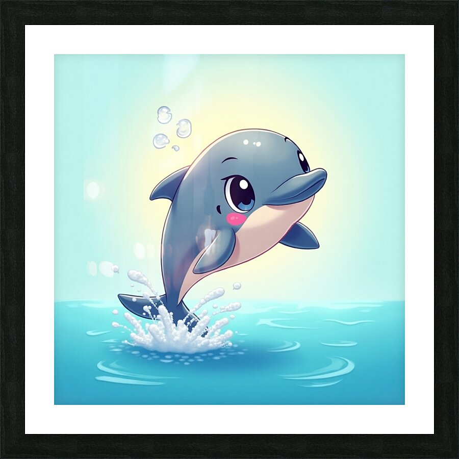 Cute dolphin Picture Frame print