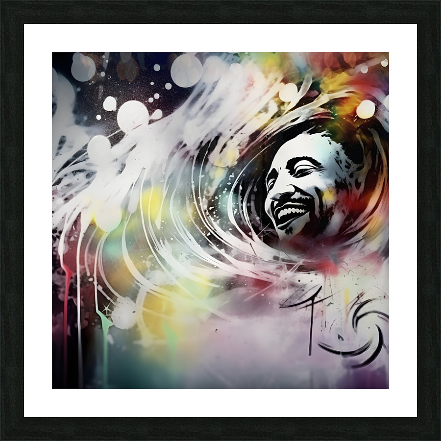 White Graffiti Reggae Picture Frame Printing