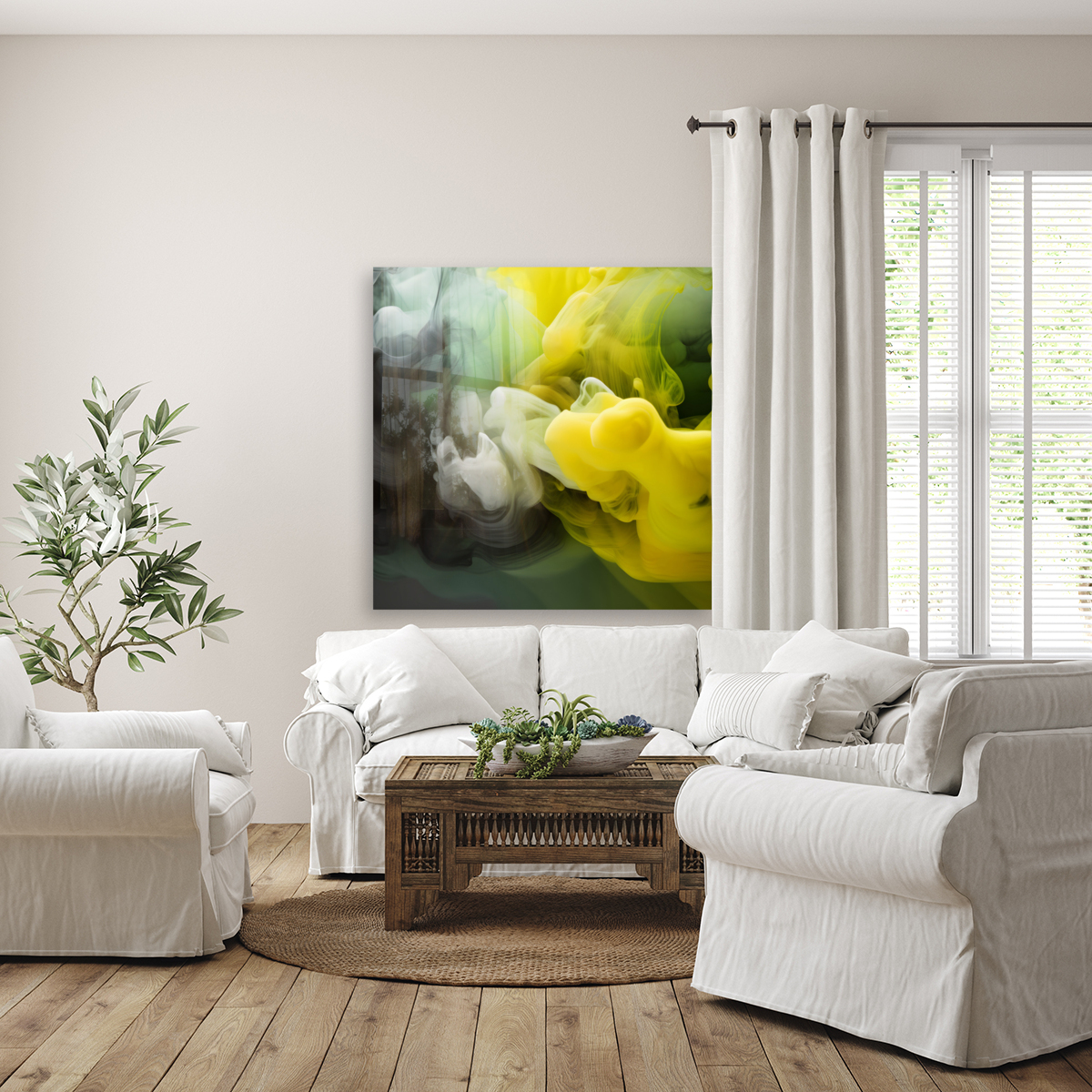 Jamaica in the Clouds Abstract Reproduction