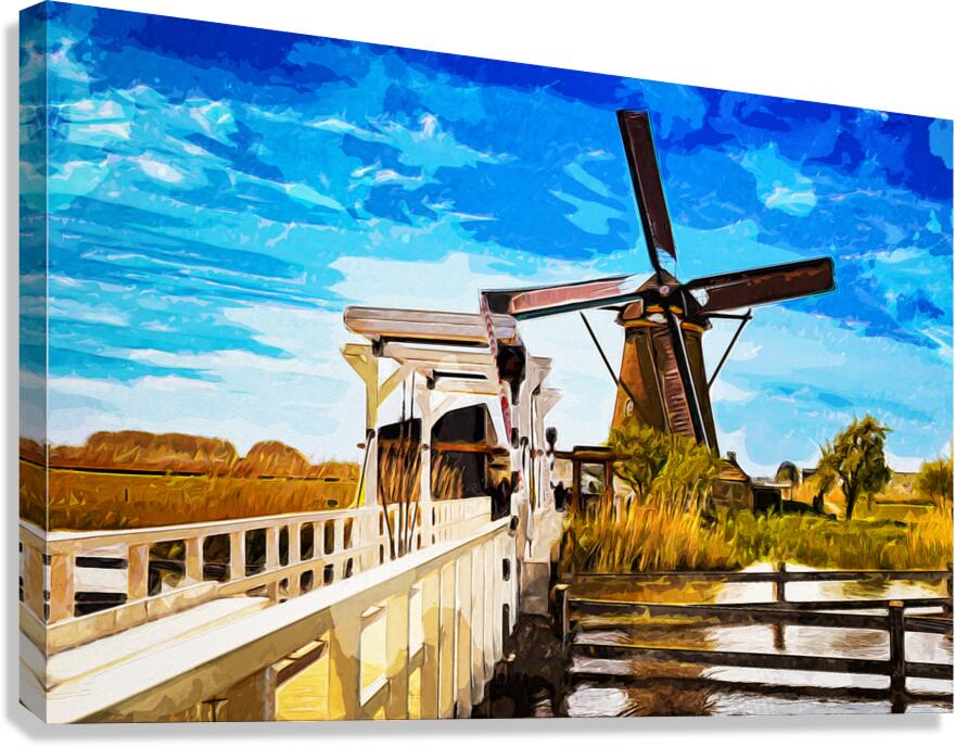 Bridge to Kinderdijk - CR2305-9281-WAT Canvas Print
