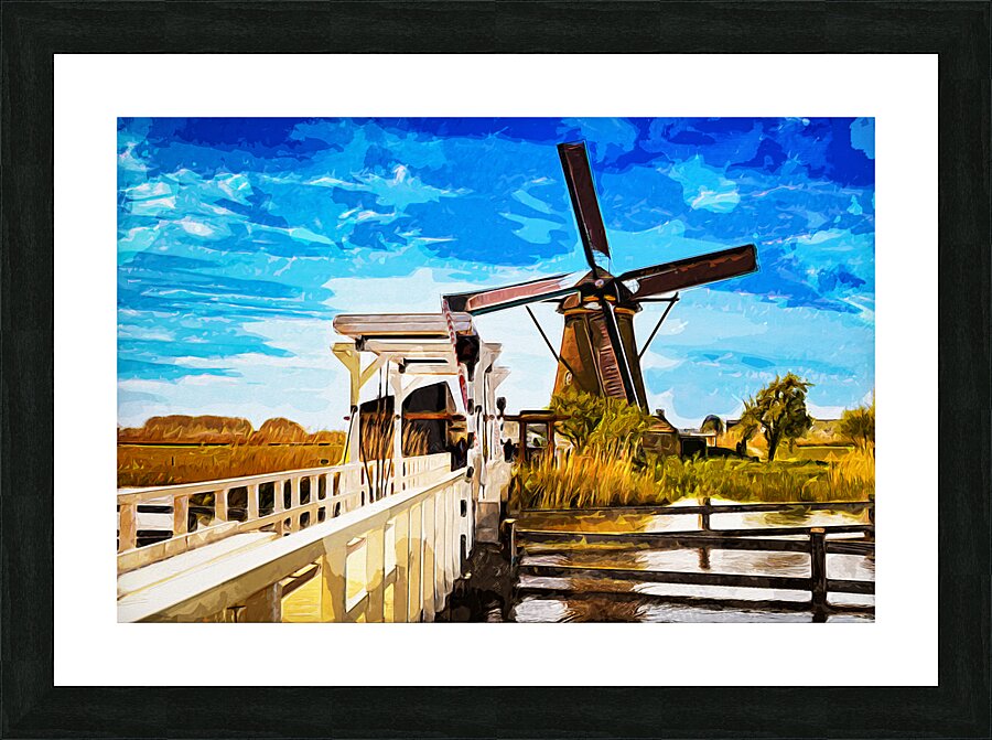 Bridge to Kinderdijk - CR2305-9281-WAT Picture Frame print