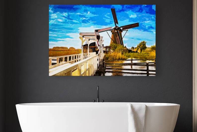 Bridge to Kinderdijk - CR2305-9281-WAT by JordiCarrio