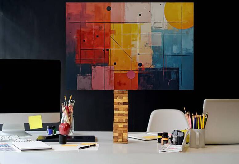 Warm Abstract Geometry - GIA2401-0380-OIL by JordiCarrio