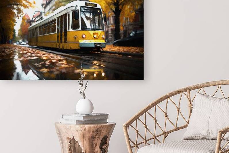 Vibrant Autumn Tram -  GIA2401-0416-OIL by JordiCarrio