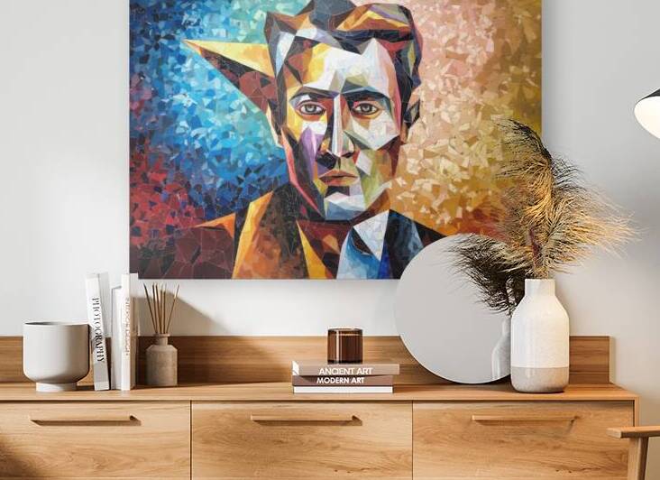 Vibrant Face Mosaic -  GIA2401-0418-ILU by JordiCarrio