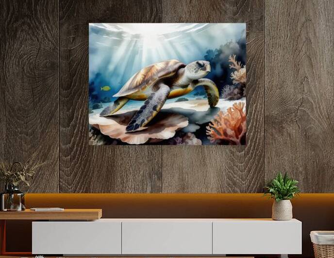 Serene Sea Turtle Glance   GIA2501 0472 WAT by JordiCarrio