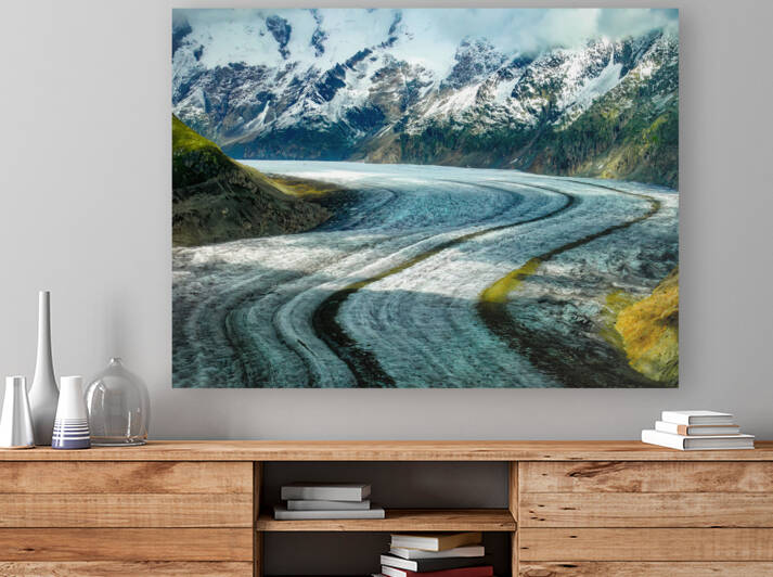 Majestic Aletsch Glacier Panorama - N0708-60-ORT-2 by JordiCarrio