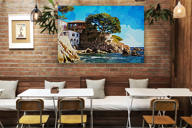  Cala Malaret in watercolor - CR2201-6751-WAT by JordiCarrio