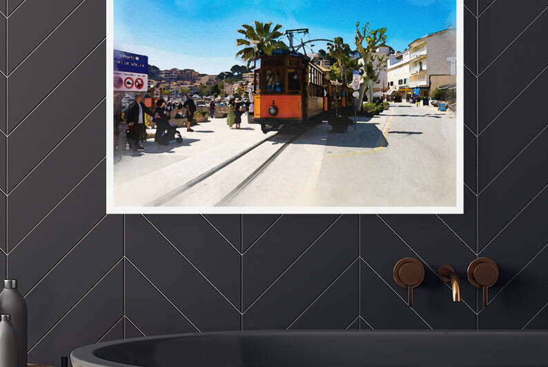 Soller tourist train Majorca - CR2205-7525-WAT by JordiCarrio