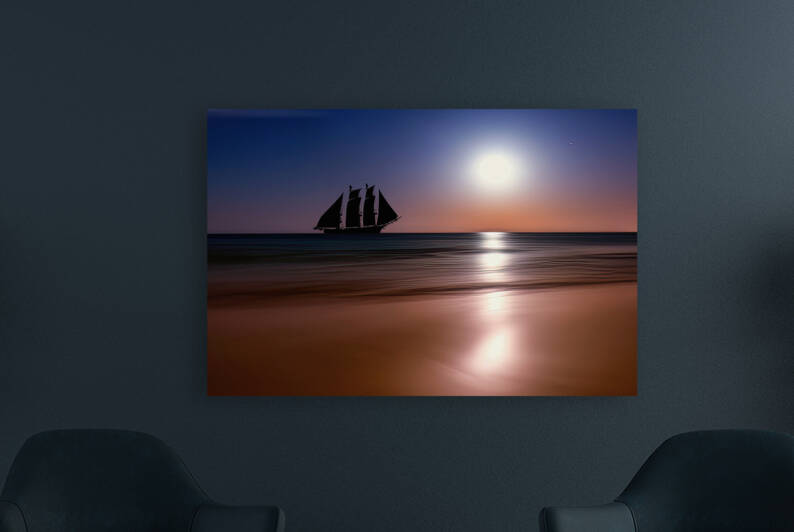 The Moon Sailboat - GIA0923-1026-ORT by JordiCarrio