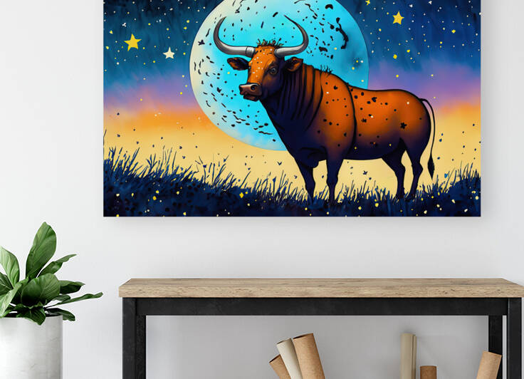 The bull in love with the moon - GIA0923-1030-ILU by JordiCarrio