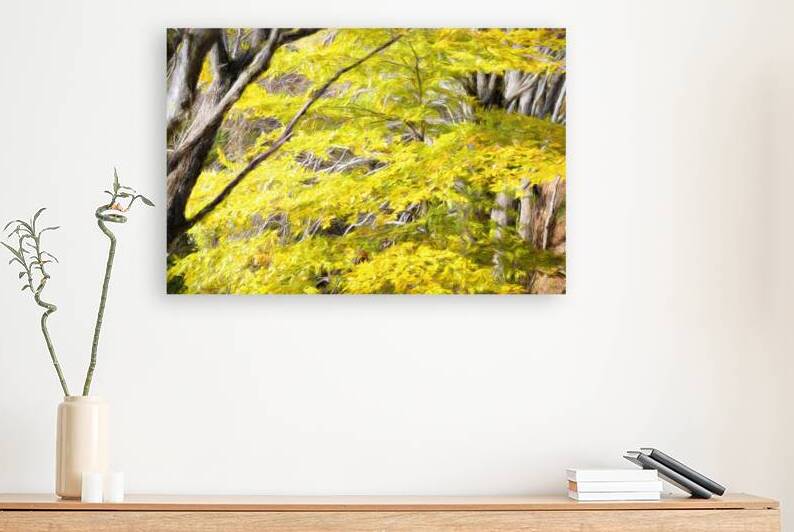 Golden Autumn in Brushstrokes - CR2211-8322-OIL by JordiCarrio