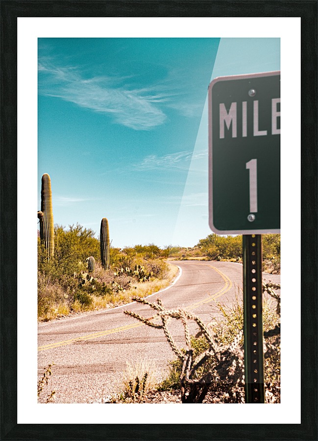 Mile Marker Picture Frame print