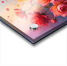 A vibrant painting of numerous roses showcasing delicate petals and shimmering dew creating a romantic atmosphere. Generative Al  Acrylic print