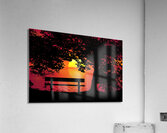 Sunset Bench Trees night Acrylic Print