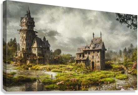 nature landscape house trees 3 Canvas Print