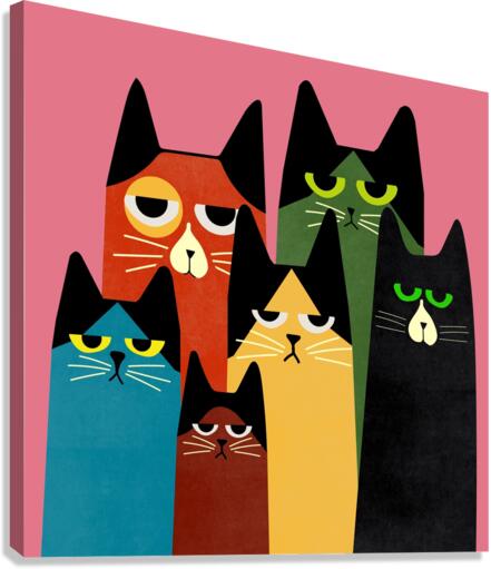 Cats Kittens Cartoon Canvas Print