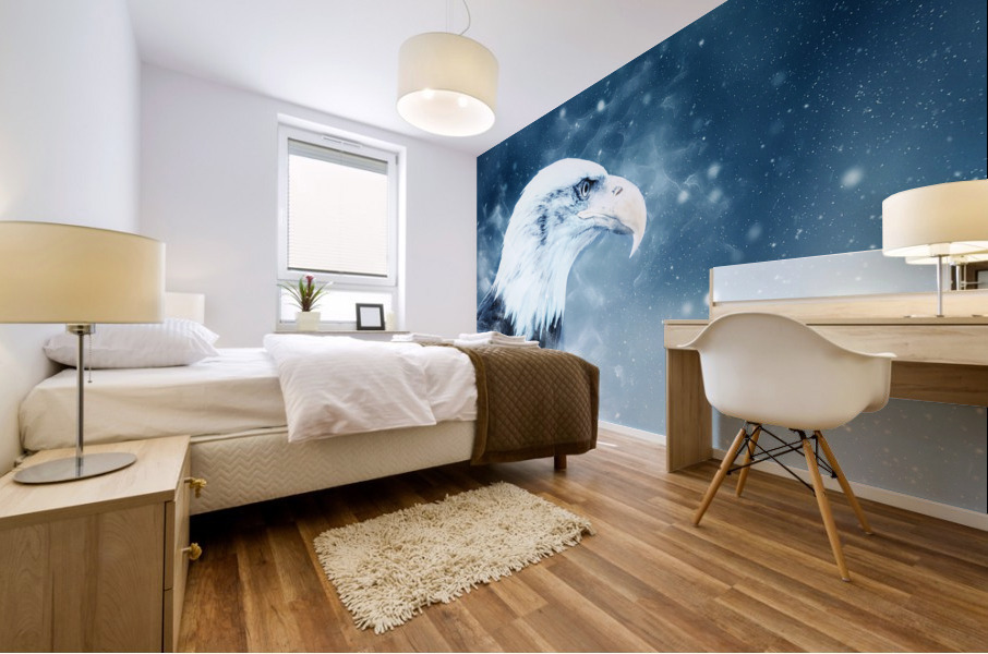 Eagle Bird Snow Mural print