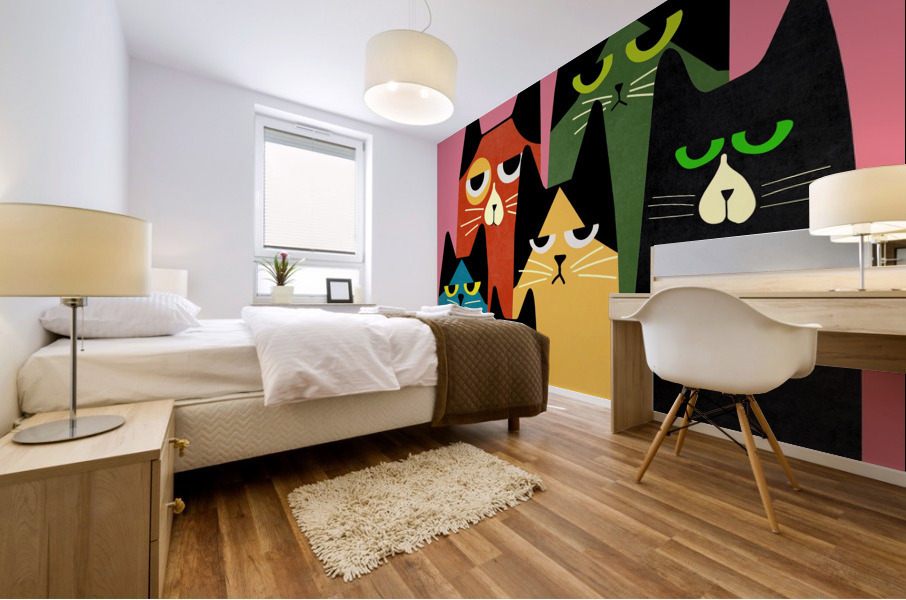 Cats Kittens Cartoon Mural print