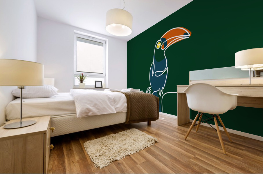 Drawing Line Easy bird Mural print