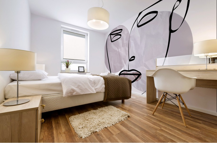 Face Drawing Mural print