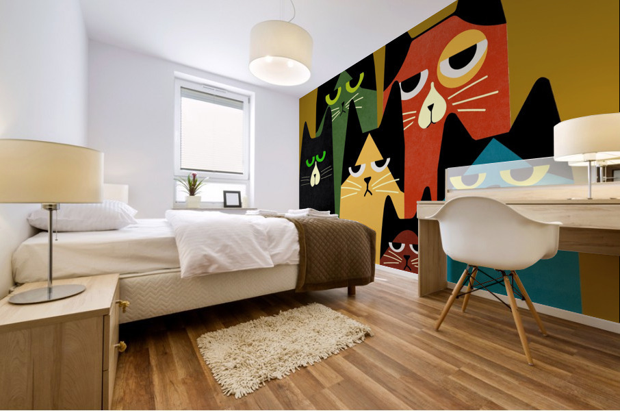 Cats Kittens Cartoon Mural print
