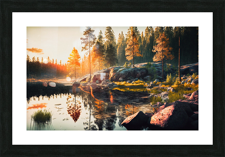 nature forest river trees Picture Frame print