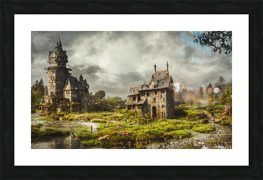 nature landscape house trees 3 Picture Frame print