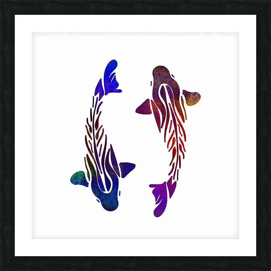 Fish Drawing Nature Picture Frame print
