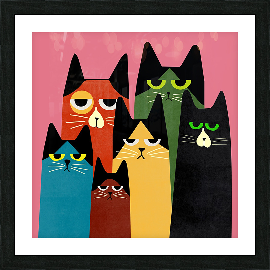 Cats Kittens Cartoon Picture Frame print