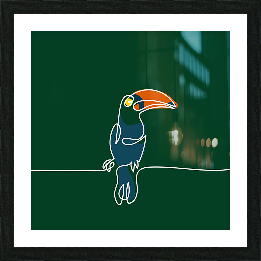 Drawing Line Easy bird Picture Frame print