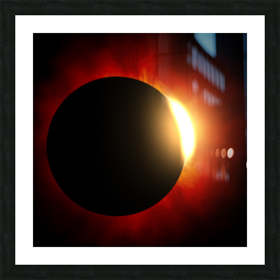 Solar eclipse Sun Moon Picture Frame print