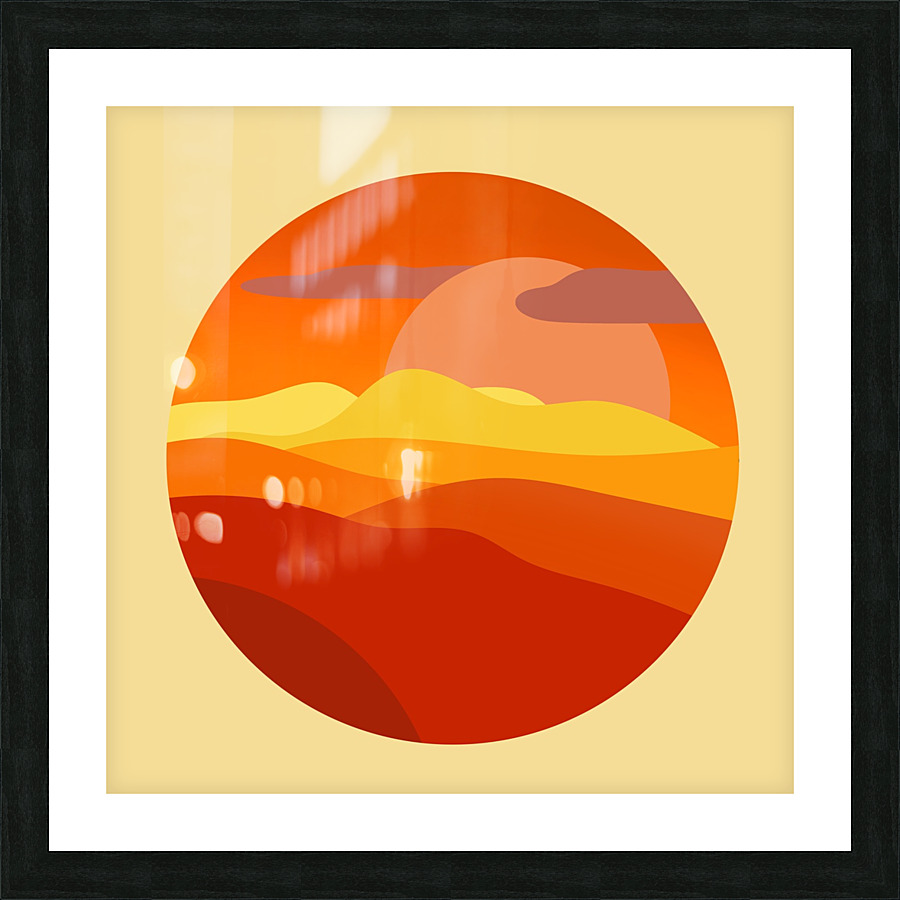 Sunset Mountains Sun Picture Frame print