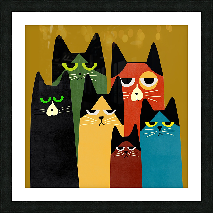 Cats Kittens Cartoon Picture Frame print