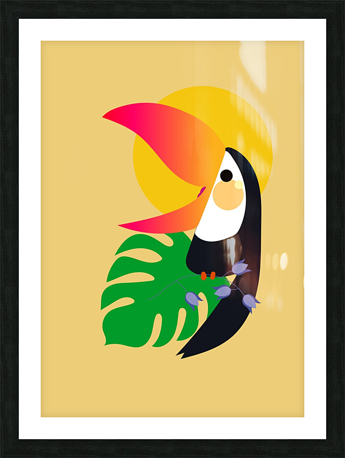 Toucan Monstera Poster Picture Frame print