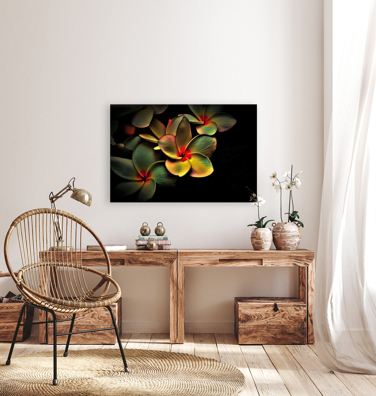 Blossoms Colored Abstract Reproduction
