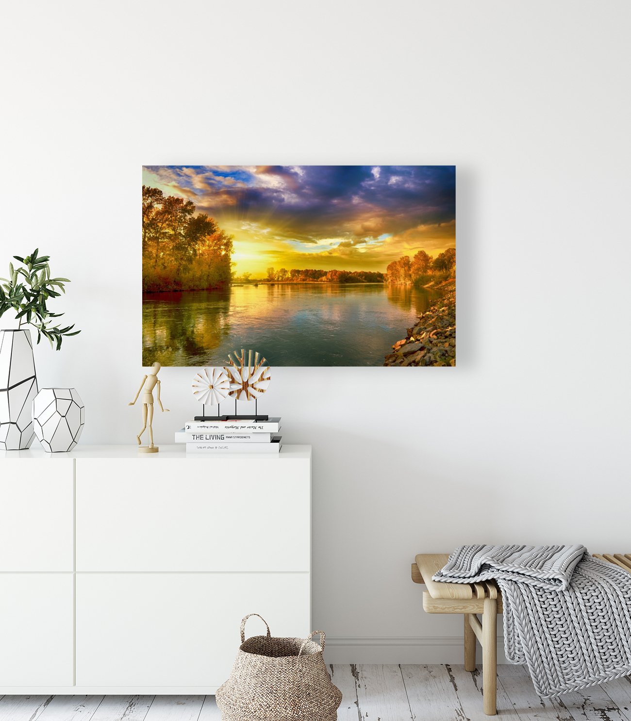 Landscape Lake Sun Reproduction