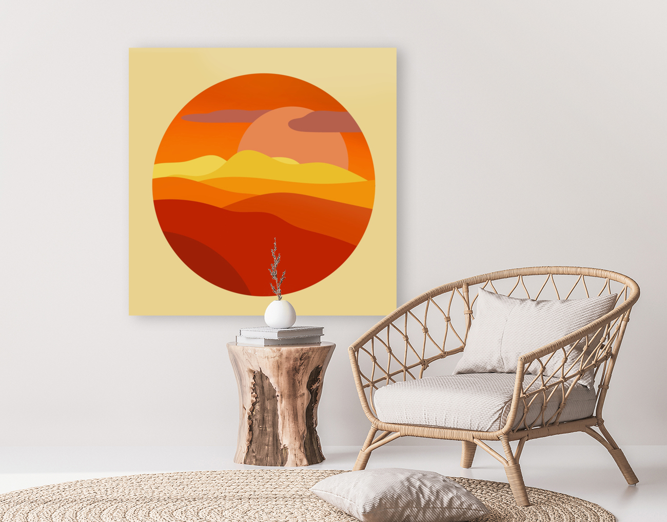 Sunset Mountains Sun Reproduction