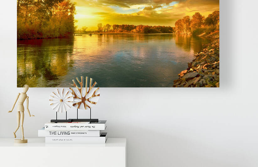Landscape Lake Sun Reproduction