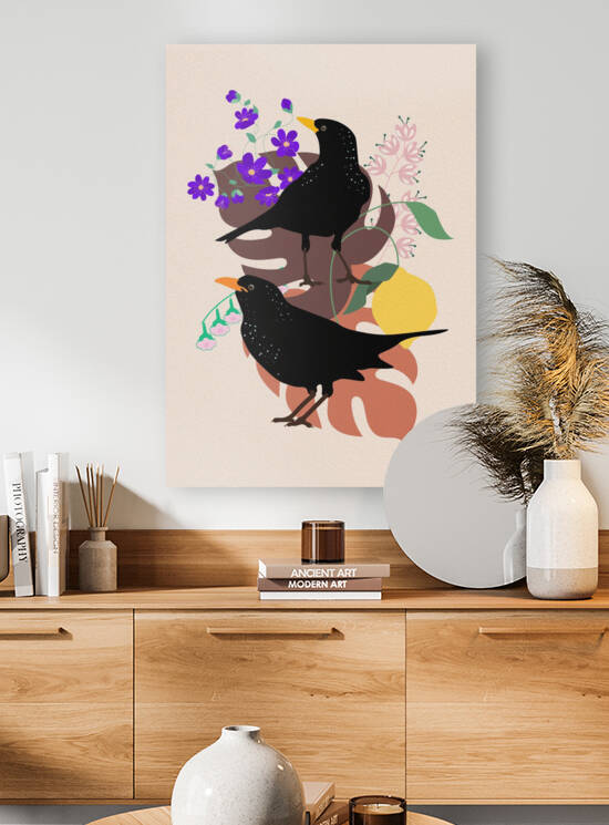 Bird Blackbird Drawing Reproduction