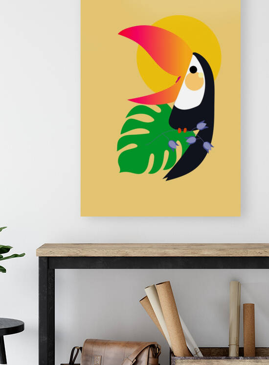 Toucan Monstera Poster Reproduction