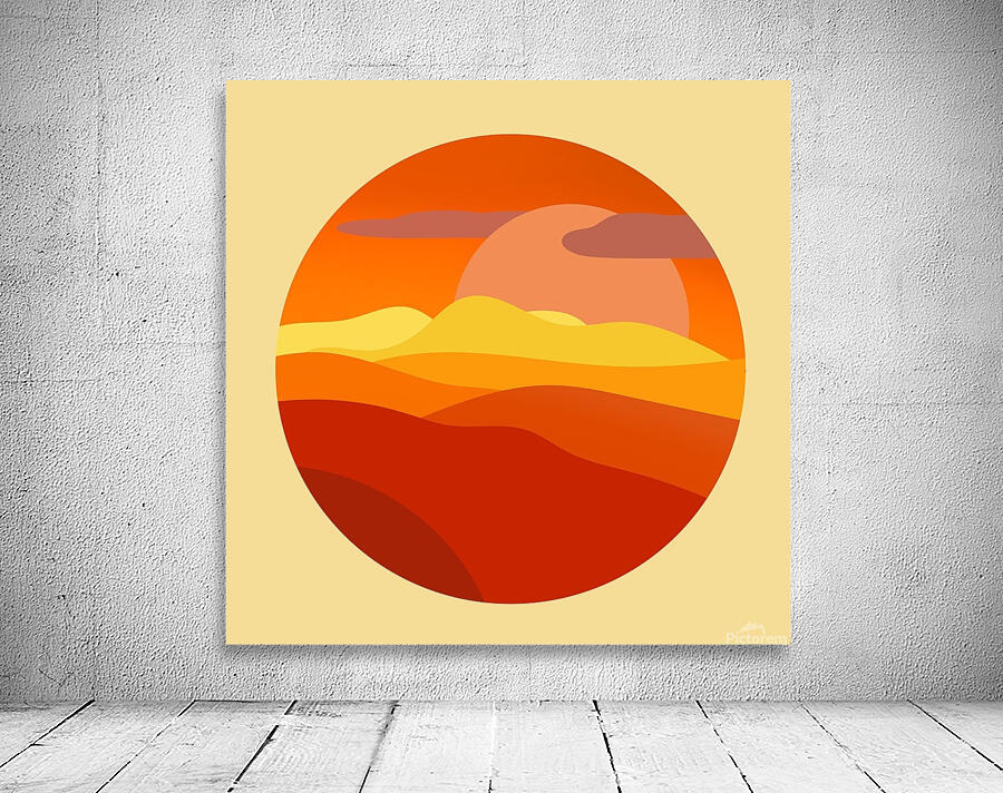 Sunset Mountains Sun Wall Preview