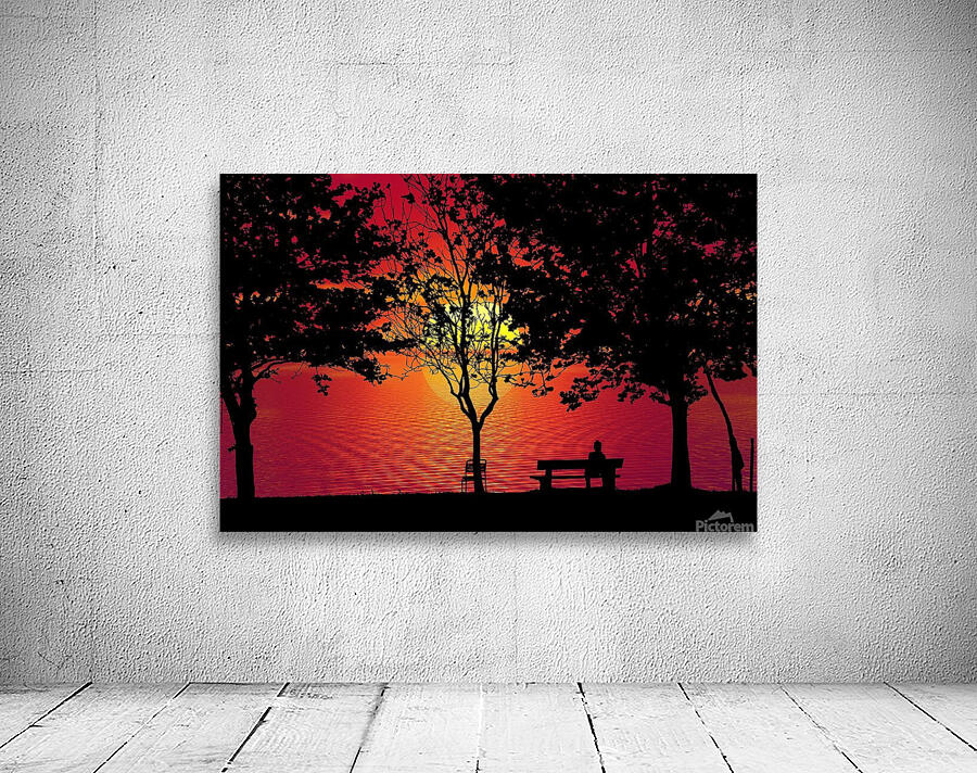 Sunset Forest Trees Wall Preview