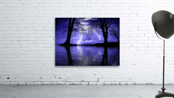 Thunderstorm Lightning Trees Wall Preview