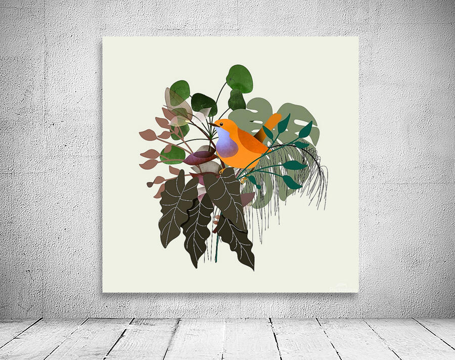 Monstera Bird Plants Wall Preview