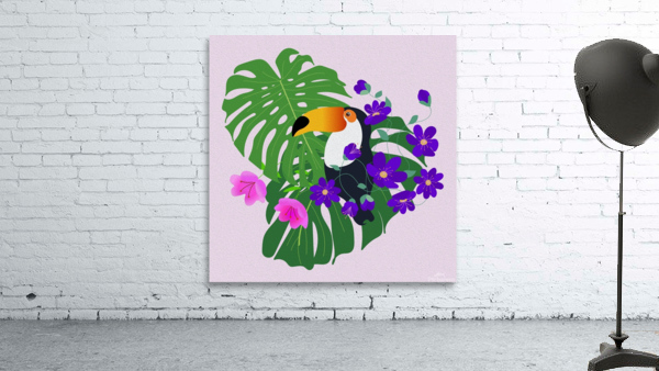Bird Toucan Monstera Wall Preview