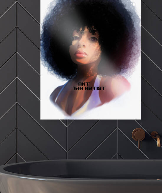 Afro puff girl by AntThaArtist