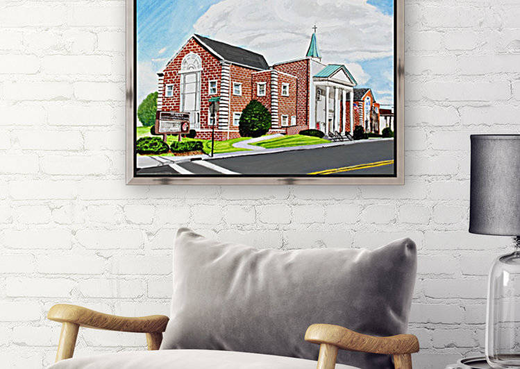 Water Color Of Local Methodist Church in 2014 by David B Martin II