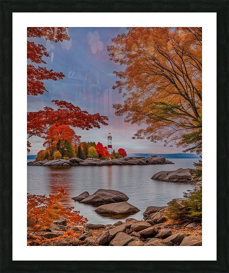 Autumn Lighthouse Picture Frame print